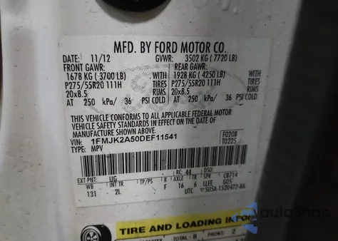 2013 Ford Expedition El Limited from USA, damaged, VIN 1FMJK2A50DEF11541